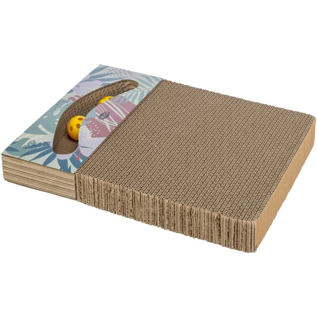 [48006] Krabkarton met ballen, catnip, 38 × 5 × 30 cm, meerkleurig