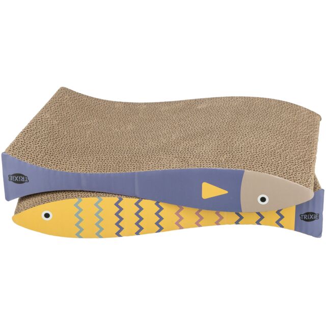 [48015] Krabkartons vis, catnip , 2 st., 40 × 30 × 11 cm, 2 st., mintgroen/crème 