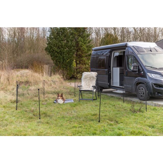 [39539] Mobiele hondenomheining, 15 m, zwart
