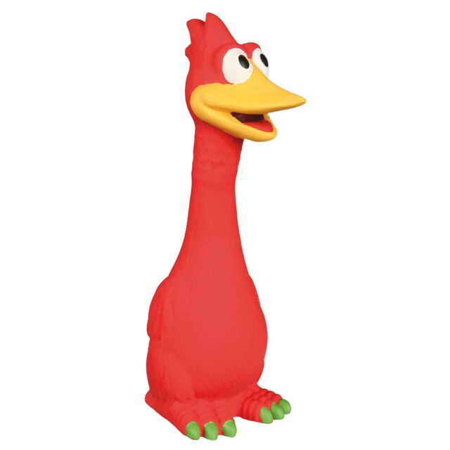 [35182] Vogel, dierenstem, latex, 20 cm, rood