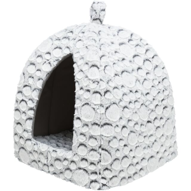 Schuilplaats Mila, pluche, 32 × 42 × 32 cm, wit-grijs
