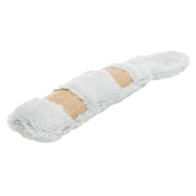[45598] Kussen XXL met staart, pluche, catnip, 39 cm, grijs