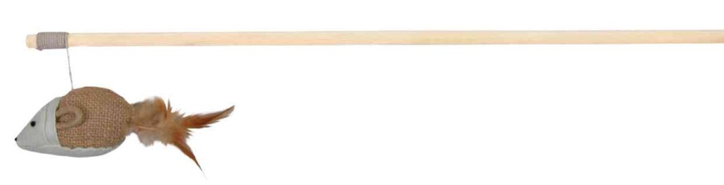[45733] Speelhengel vlinder, veer/hout/jute, catnip, 45 cm