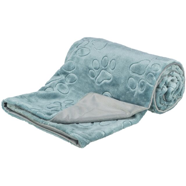 [376004] Deken Barry, softpluche, 100 × 75 cm, blauw/grijs