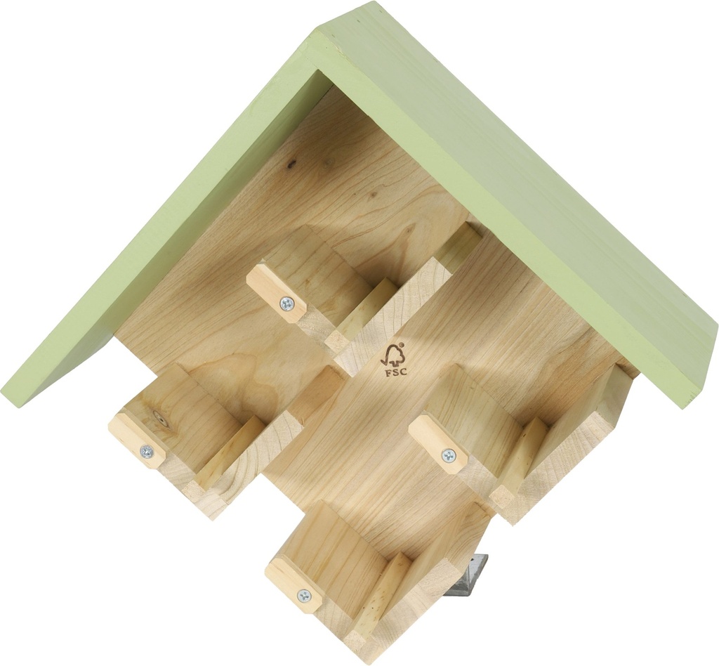 [021 5913] PINDAHOUDER hout 4pot groene dak
