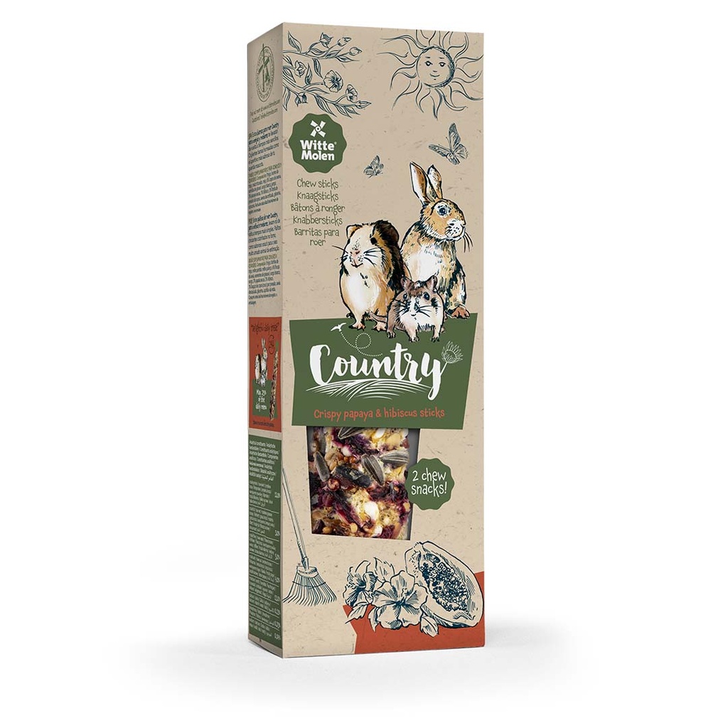 [652809] Country Knaagsticks papaja hibiscus 2st-110g