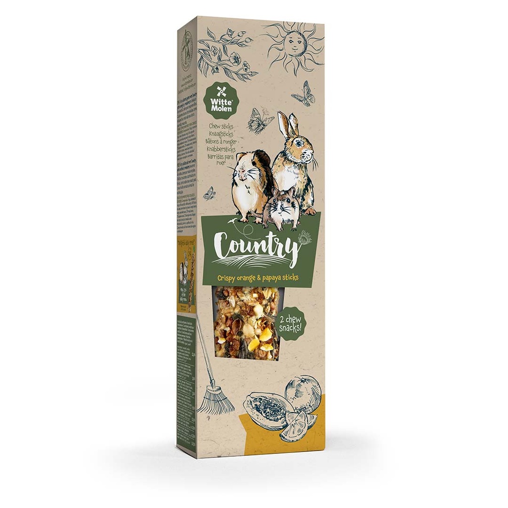 [652812] Country Knaagsticks sinas papaja 2st-180g