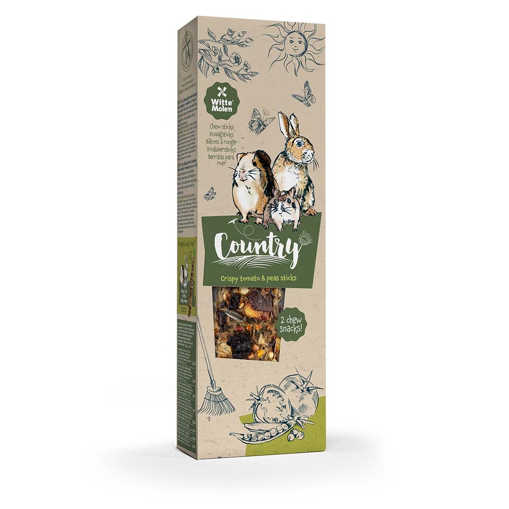 [652813] Country Knaagsticks tomaat erwt 2st-180g