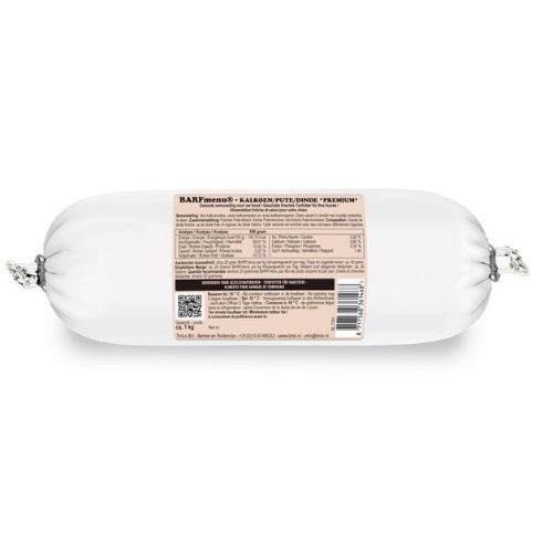 BARFmenu Kleine Hond & Kat Kalkoen 250gr