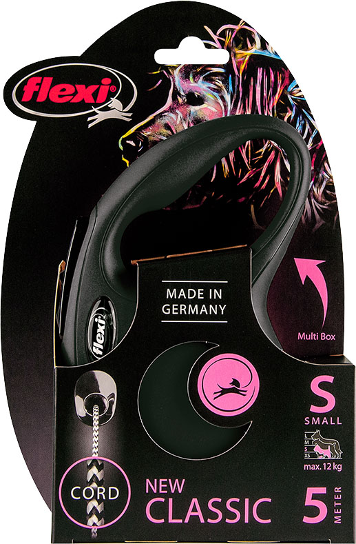 Flexi classic cord S zwart 5 meter