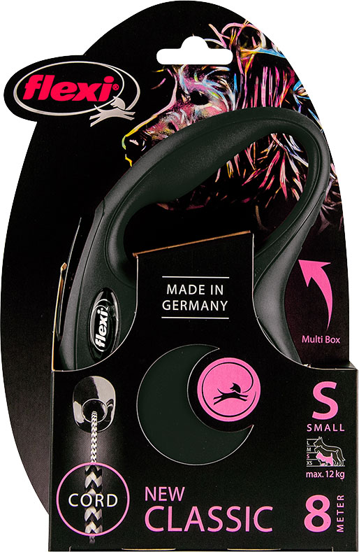 [020 8165] Flexi classic cord S zwart 8 meter