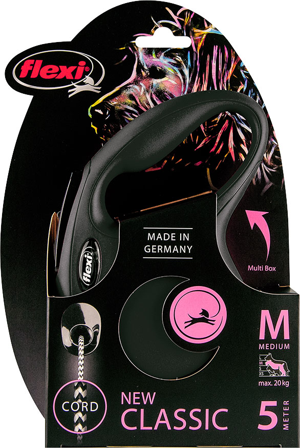 [020 8170] Flexi classic cord M zwart 5 meter