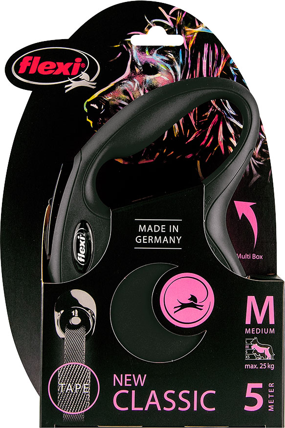 [020 8383] Flexi classic tape M-zwart 5 meter