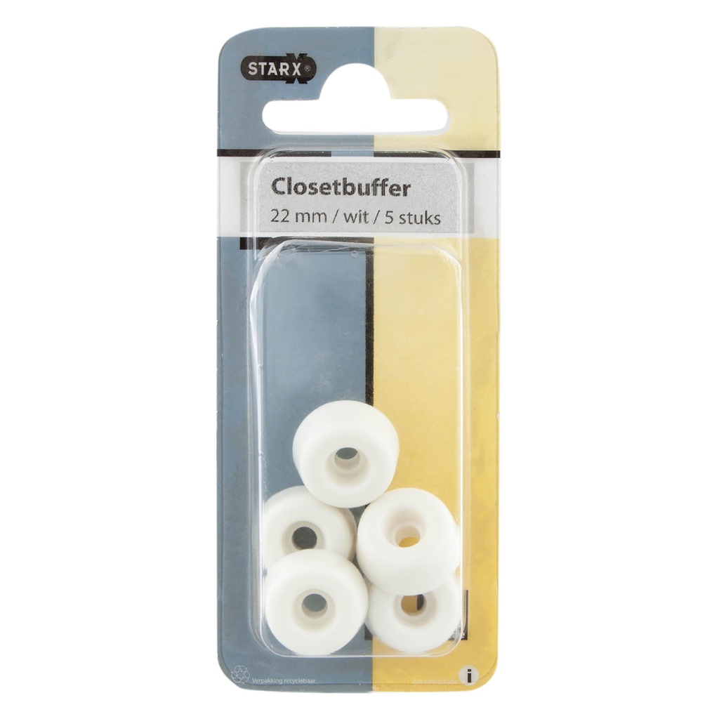 Closetbuffer wit 22mm 4stuks