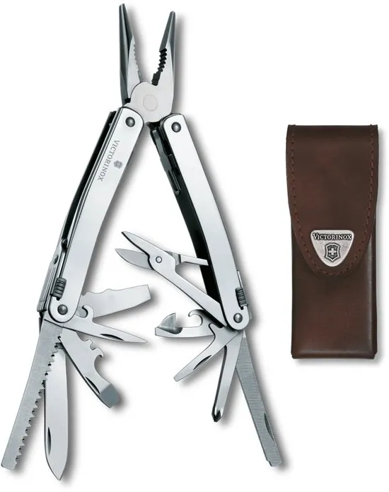 [BR_183317] # Swiss Tool SpiritX,Victor.,26fct,leren etui