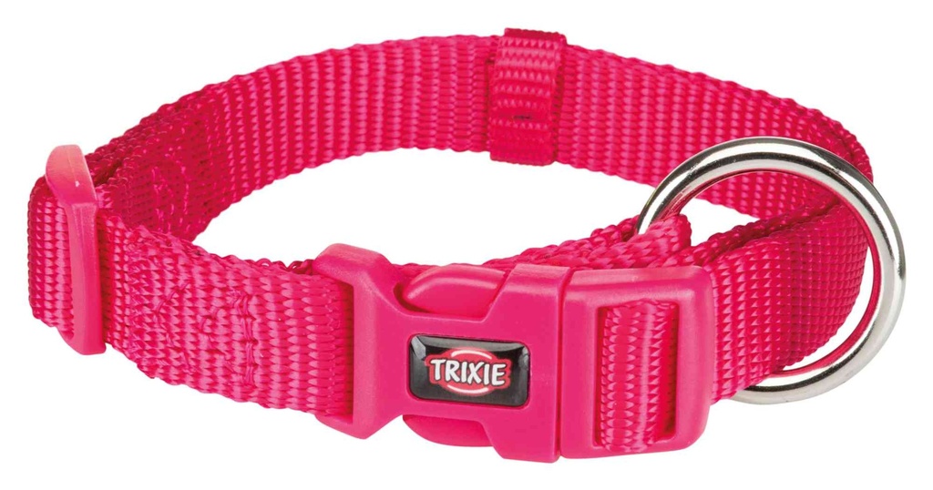 Premium halsband, S–M: 30–45 cm/15 mm, fuchsia