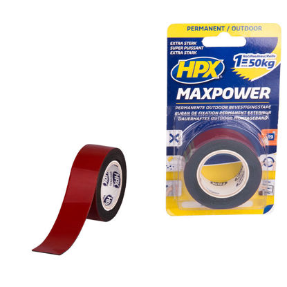 Dubbelzijdig plakband MaxPower OUTDOOR ZWART 25mm x 1,5m.