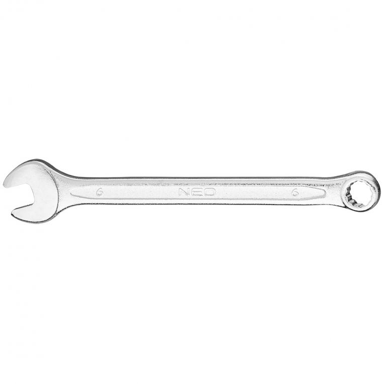 Steek/ringsleutel 6mm DIN 3113, CrV Staal, TUV M+T