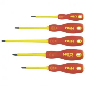 Schroevendraaierset 5dlg, 1000v 1x2,5mm, 1x4,0x100mm, 1x6,5x100mm, 1xPH1x80mm, 1
