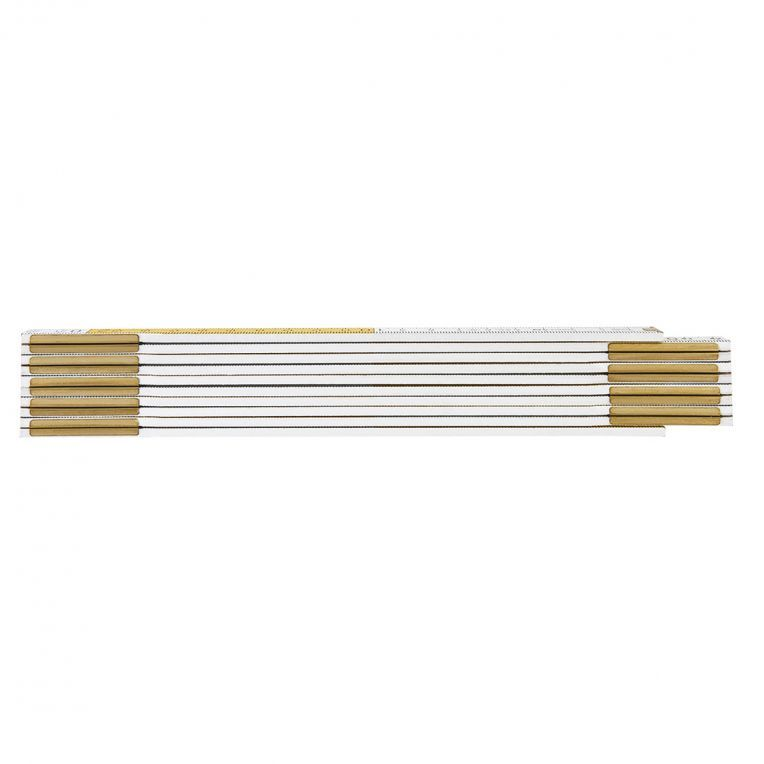 [DS001] Duimstok 2 mtr Nylon Gecoat, Wit/geel, level 3, 2,85mm Matteriaal Dikte