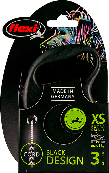 [020 5404] ROLLIJN BLACK DESIGN CORD XS ZWART 3 MTR