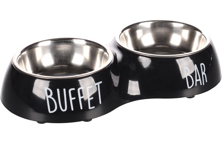 # Eetpot divar duo dinner met print bar-buffet zwart S 11cm 2x230 ml