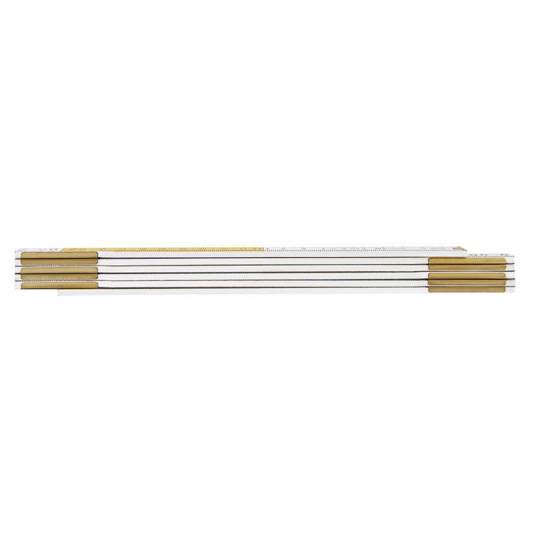 [74-010] Duimstok 1 mtr Nylon Gecoat, Wit/ge