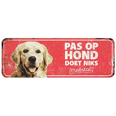 Waarschuwingsbord golden retriever nl 40x13x0,3cm rood