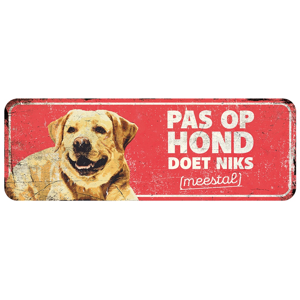 Waarschuwingsbord labrador nl 40x13x0,3cm rood