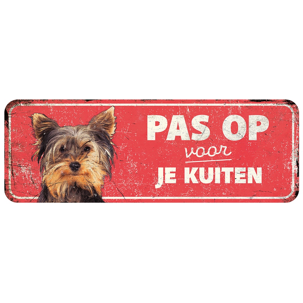 [BR_214460] Waarschuwingsbord terrier nl 40x13x0,3cm rood