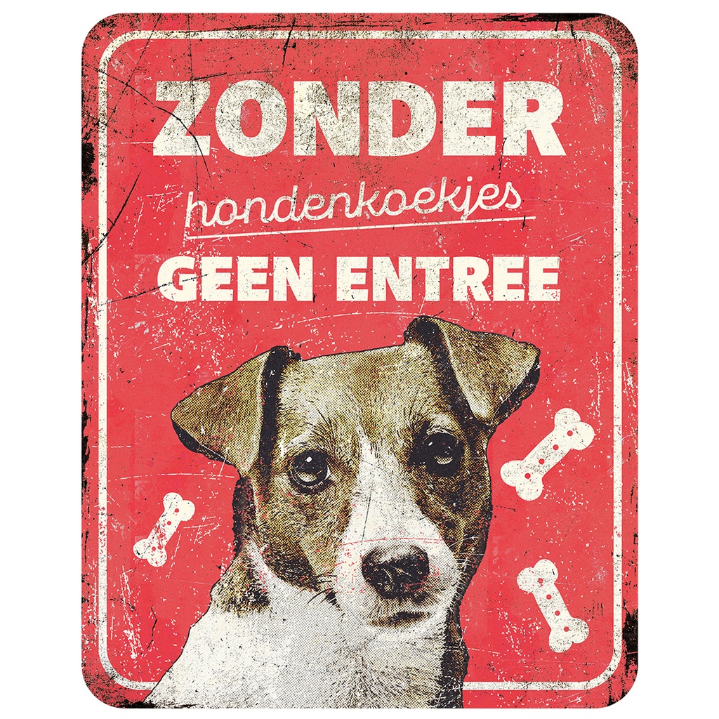 [695/471364] Waarschuwingsbord jack russel nl 25x20x0,3cm rood