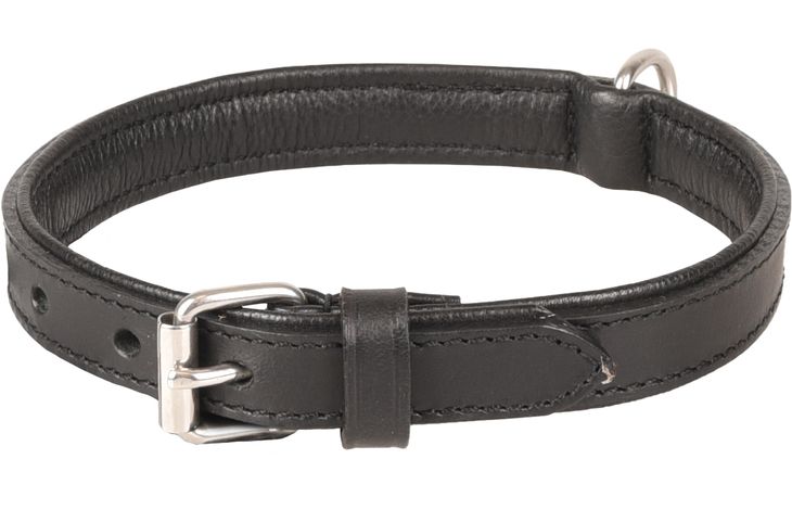 [BR_214601] HALSBAND ARIZONA LEDER ZWART 30-37CM 20MM