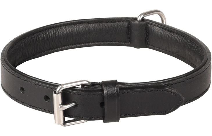 [520037] HALSBAND ARIZONA LEDER ZWART 40-46CM 28MM