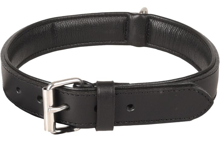 HALSBAND ARIZONA LEDER ZWART 45-55CM 32MM