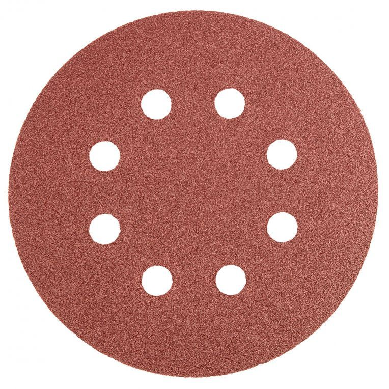 [55H943] CIRKELSCHUURPAPIER 8 GATEN 125MM VELCRO K120